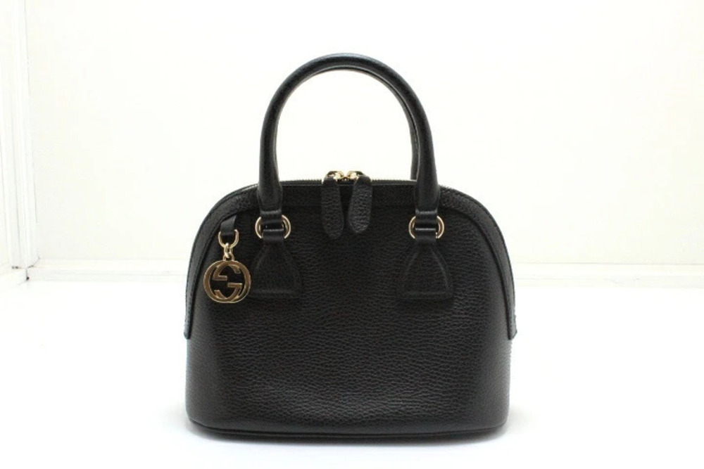 Gucci Interlocking G Shoulder Bag Calfskin Black